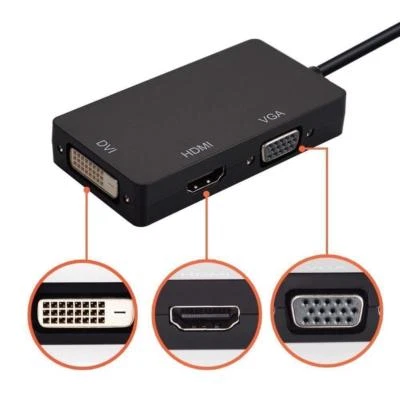 Thunderbolt/Mini Display Port/DP to VGA/HDMI/DVI Adapter For Macbook Pro Air Mac - Image 1 of 3
