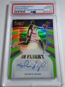 2020 Panini Obsidian Shawn Kemp #AUTO ELECTRIC ETCH GREEN /15 Holo PSA 9 (POP 2) - Picture 1 of 4