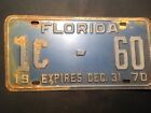 Florida License Plate 1970 Miami 1C-60