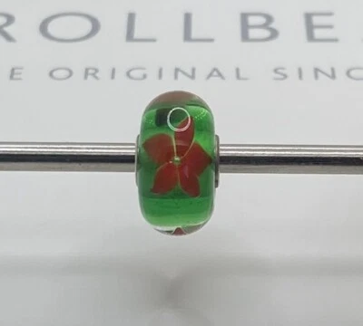 Trollbeads flores rojas sobre cuentas verdes Foto 1 de 4