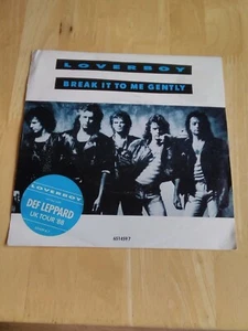 LOVERBOY - BREAK IT TO ME GENTLY - 7" PICTURE SLEEVE DEF LEPPARD TOUR STICKER - Picture 1 of 3