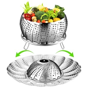 Stainless Steel Vegetable Steamer Basket Collapsible Cookware for Cooking - Picture 1 of 7