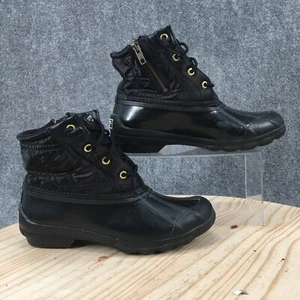 Sperry Top Sider Duck Boots Womens 7 M Syren Gulf Quilted Black Ankle STS84450 - Picture 1 of 18