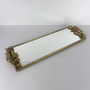 Vintage Vanity Mirror Gold Maple Leaves Dresser 18in - Picture 1 of 13