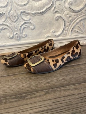 NURTURE leopard Print Calf Hair Patent Comfort Flats Ballerina Pumps 6 US 37 EUR - Image 1 of 4