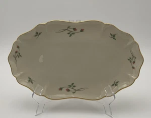 Vintage Lenox Rose Manor Gold getrimmt Floral Serviertablett Platte - Bild 1 von 7