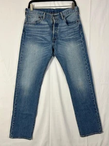Jeans uomo Levis 501 31x32 blu gamba dritta bottoni mosca lavaggio medio vita media - Foto 1 di 9