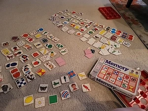 The Original Memory Card Matching Game 1980 Milton Bradley 1.5 Sets White & Red - Picture 1 of 13