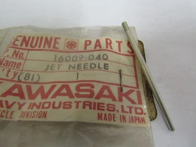 Aguja de chorro Kawasaki NOS NUEVA 16009-040 4EJ3 F7 KD KE KS KX KD175 KD125 KE175 Foto 1 de 2