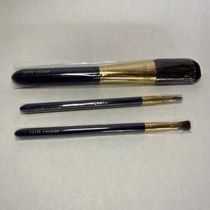 Estee Lauder 3 Pc Blush-Eyeshadow-Lip Brush Makeup Brush Set Brand New - Picture 1 of 3