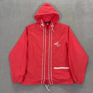 Vintage Pla-Jac Dunbrooke Jacke Herren Medium rot Milwaukee Tools Windbreaker Kapuze - Bild 1 von 21