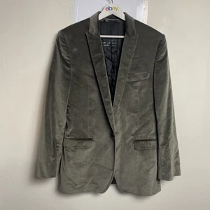 Dolce & Gabbana Cotton Velvet Blazer Size 48 Grey Formal Drop 7R Viscose Lined - Picture 1 of 14
