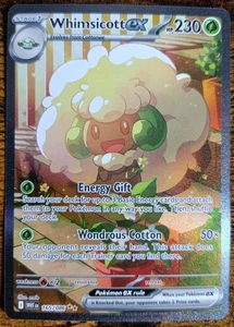 Pokemon Whimsicott Ex 165 White Flare illustrazione speciale raro inglese quasi nuovo - Foto 1 di 4