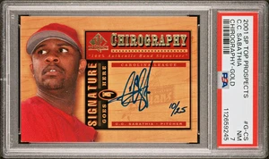 2001 UD SP TOP PROSPECTS CHIROGRAFIA ORO AUTO CC SABATHIA RC #10/25 PSA 7 POP 1 - Foto 1 di 2