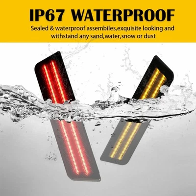 4 LED Side Light Marker Red Amber For 2008-2014 Dodge Car Challenger Accessories - Image 1 of 4