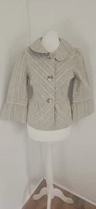 M&S Per Una Linen Blend Peplum Jacket UK 8 - Picture 1 of 6