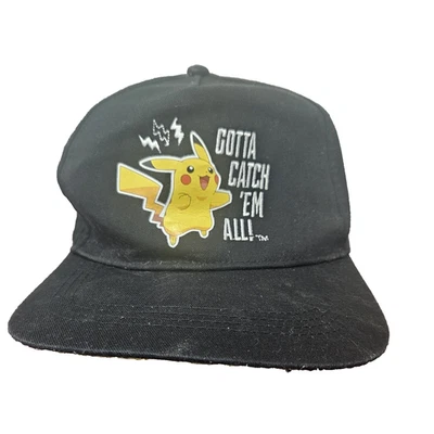 Gorra de béisbol negra 2022 Pokemon Pikachu juvenil Snapback Foto 1 de 4