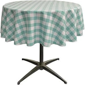 Hiasan Karierte Runde Tischdecke 70" - Flecken- und knitterarm 100% Baumwolle - Bild 1 von 3