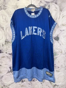 Vintage Los Angeles Lakers Majestic Hardwood Classics NBA Blue Jersey Mens 3XL - Picture 1 of 6