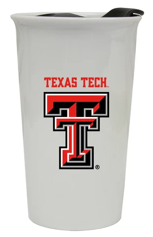 Texas Tech Red Raiders Double Walled Ceramic Tumbler Set-NCAA Travel Mug 2pk Cover