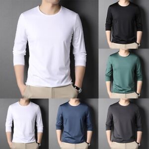 Comfy Fashion Mens Top T-shirt All Season Blouse Casual Crew Neck Muscle