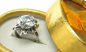 Vintage UdSSR Ring Sterlingsilber 925 Stein weiß Schmuck fein Damengröße 6,5 US - Bild 1 von 8
