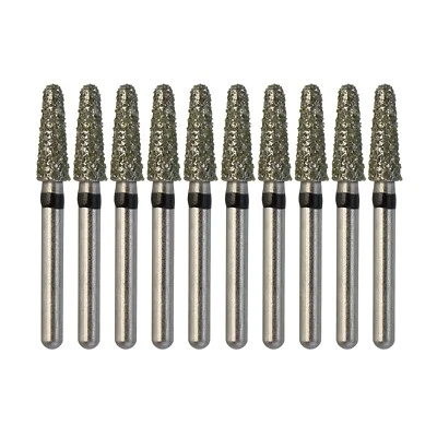 LANJING 10 Dental Diamond Bur 856/024SC FG Drill High Speed Burr Super Coarse Grit Black