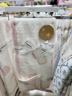 "Nueva manta Cupcakes y Cachemira Bebé Niña Rosa Chenilla Corazones Blancos Suave 40""x30" Foto 1 de 2