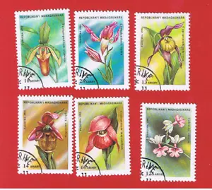 Malagasy #1272-1277 VF used Orchids Free S/H - Picture 1 of 1