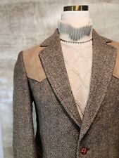 PENDLETON 40R Brown Tweed Hunting Sport Coat Suede Elbow Patches Western