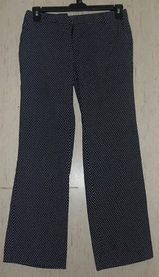 EXCELLENT WOMENS CHARTER CLUB NAVY BLUE W/ WHITE POLKA DOTS PANT   SIZE 4P - Image 1 of 3
