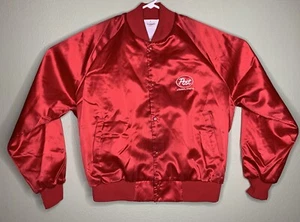 Giacca da dipendente vintage anni 90 Post Cereal Auburn L Arkansas rosso raso nylon made in USA - Foto 1 di 6