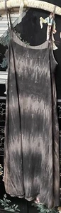 Brochu Walker ~ Taupe and Brown Strap S Dress 30" Bust x 45" Length, Dry Clean - Picture 1 of 4