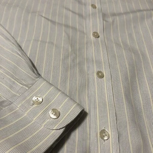 Charles Tyrwhitt Pinstripe Non Iron Dress Shirt French Cuffs 16/34in Blue Yellow - Picture 1 of 9