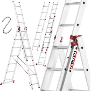 Universal-Aluminiumleiter 3x7 HIGHER 5,30 m für Treppen EN-131-1 mit TÜV - Bild 1 von 17