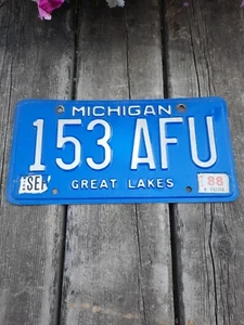 Michigan MI License Plate 153 AFU - Picture 1 of 1