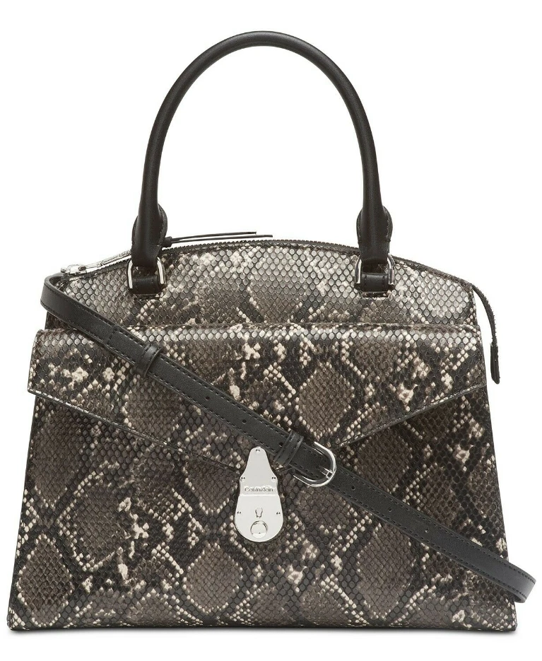 Calvin Klein Snakeskin Satchel From The Statement Series. Lock APH