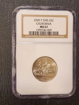 2005 P Quarter SMS 25c California MS-67 NGC Graded sealed - Image 1 of 2