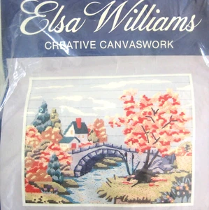 Elsa Williams Creative Tela Punto Lungo Ago Paesaggio Vintage anni '70 - Foto 1 di 6