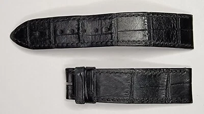 Auténtica correa de reloj Piaget de cuero negro DUB 20/18mm 75+112mm OEM Foto 1 de 3