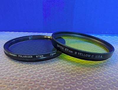 Samigon Circular Polarizer and Tiffen 8 Yellow 2 Camera Filters - 67mm (READ) - Image 1 of 4