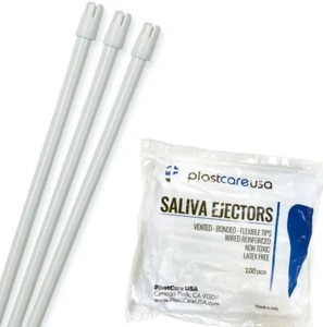 3000 (30 Bags) Saliva Ejectors Ejector WHITE Dental Suction Tips Evacuation - Picture 1 of 9