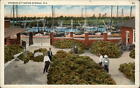 Tarpon Springs Florida sponges boats pier ~ 1920s vintage postcard