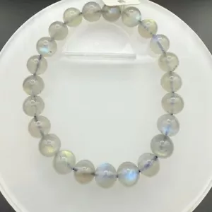 Natural Grey Moonstone Bracelet 8mm (21 pieces of beans) - Picture 1 of 3