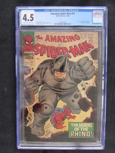 1966 AMAZING SPIDER-MAN #41 - SILVER AGE - 1ST APPEARANCE OF THE RHINO - CGC 4.5 - Picture 1 of 3