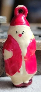 Vintage Celluloid Puffy Santa Claus Charm Prize Jewelry - Bild 1 von 6