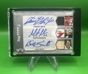 2022 Leaf Lumber Twig Sigs 3 Triple Auto 2/2 Dominik Hasek Martin Brodeur, Smith - Foto 1 di 2