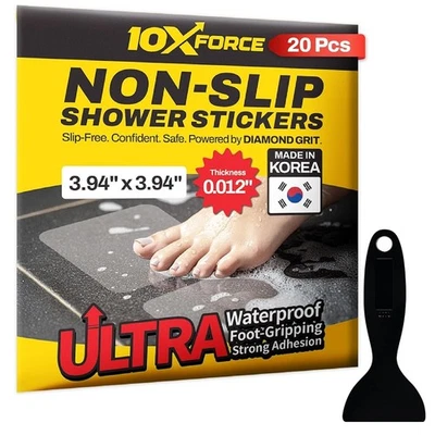 Paquete de 10 pegatinas antideslizantes Diamond Grip ducha bañera seguridad antideslizante Foto 1 de 4