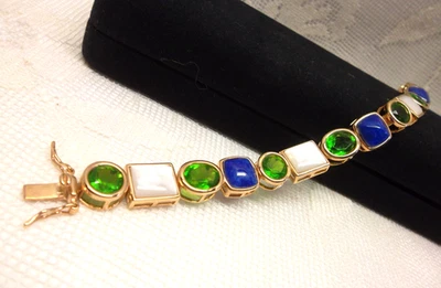 Браслет с перидотом из стерлингового серебра 925 пробы с позолотой ROSS SIMONS 25,3 г - Изображение 1 из 4