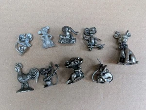 pewter figurines Mice, Rooster, Elephant, Doe 1in-2in - Picture 1 of 4